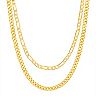 Paige Harper 14k Gold Over Recycled Brass Figaro & Curb Layered Chain ...