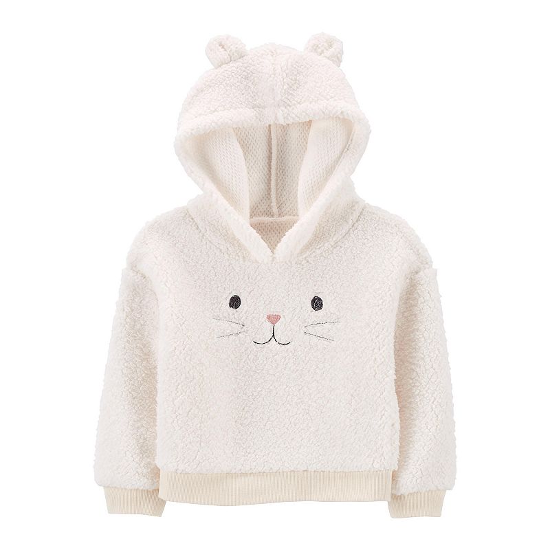 Toddler Girl Carters Bunny Sherpa Hoodie, Toddler Girls, Size: 2T, White