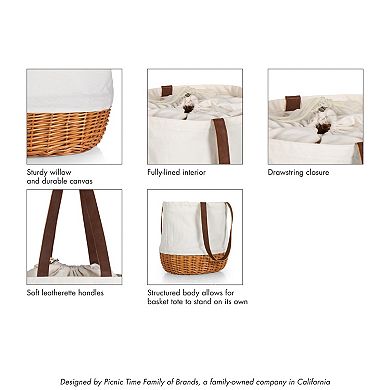 Picnic Time Coronado Canvas & Willow Wicker Basket Tote