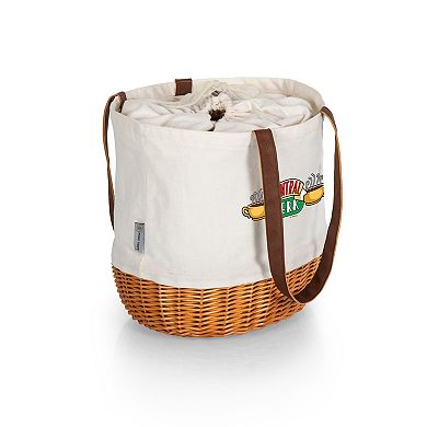 Picnic Time Friends Coronado Canvas & Willow Basket Tote
