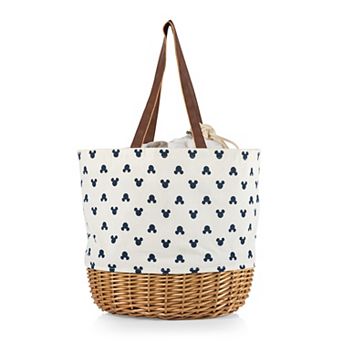 Disney's Mickey Mouse Silhouette Coronado Canvas & Willow Basket Tote by Picnic Time