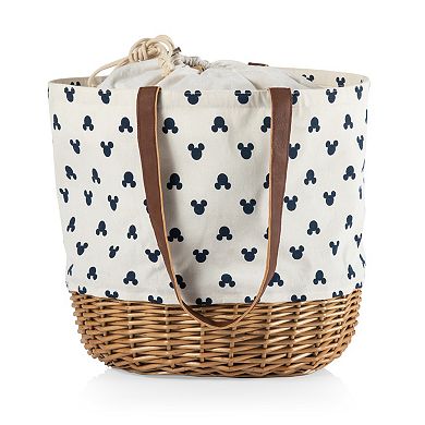 Disney's Mickey Mouse Silhouette Coronado Canvas & Willow Basket Tote by Picnic Time