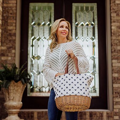 Disney's Mickey Mouse Silhouette Coronado Canvas & Willow Basket Tote by Picnic Time