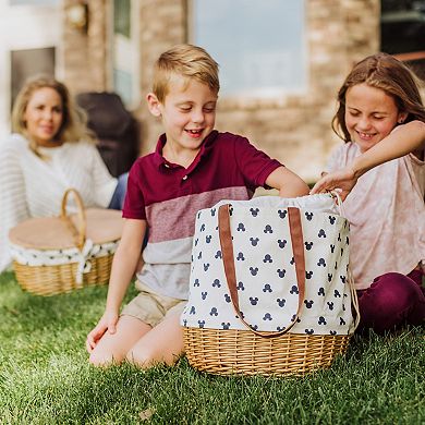 Disney's Mickey Mouse Silhouette Coronado Canvas & Willow Basket Tote by Picnic Time