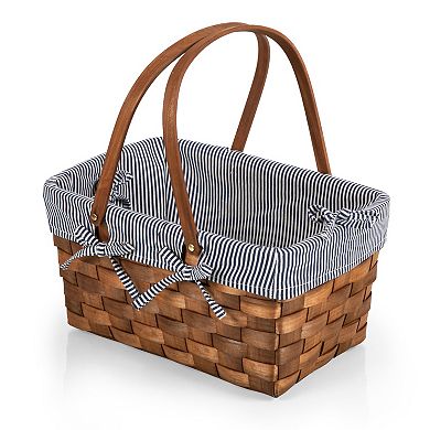 Picnic Time Kansas Handwoven Wood Picnic Basket