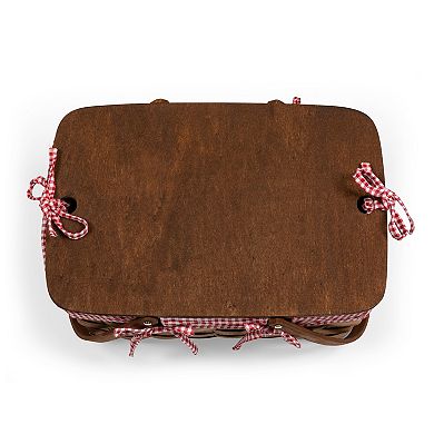 Picnic Time Kansas Handwoven Wood Picnic Basket