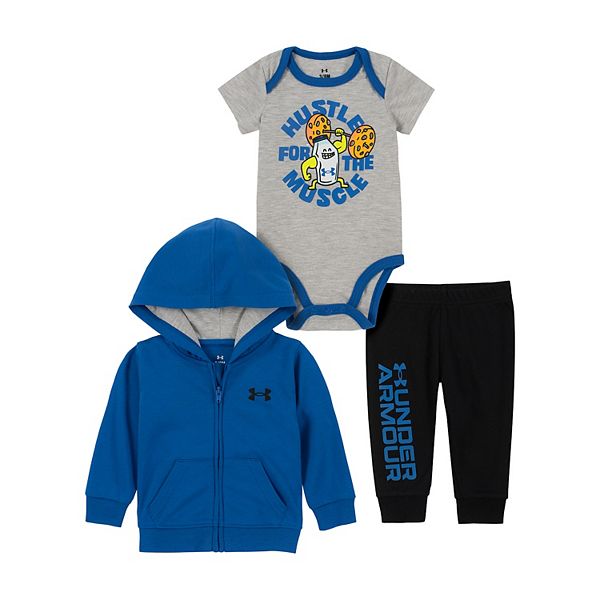 Toddler Boy Under Armour Hustle for the Muscle Hoodie, Bodysuit & Pants Set