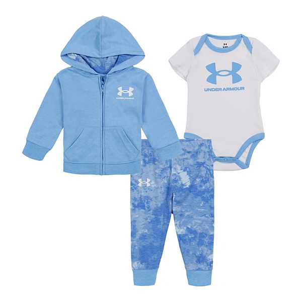 Baby Boy Under Armour 3 Piece Tie Dyed Hoodie, Bodysuit & Pants Set