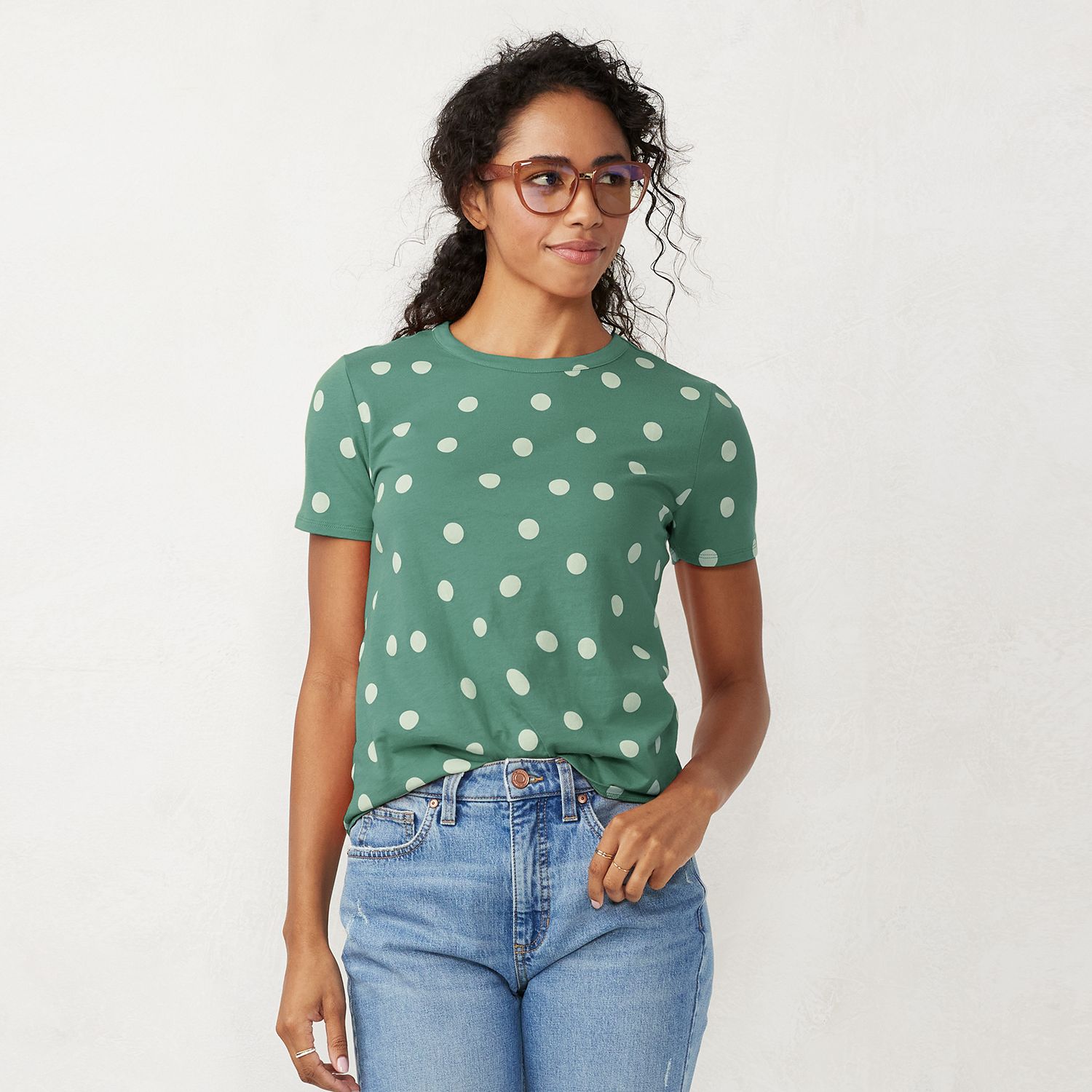 lauren conrad polka dot top