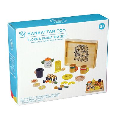 Manhattan Toy Flora & Fauna Pretend Play 23-Piece Wooden Tea Set