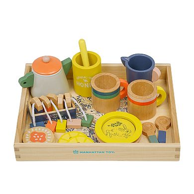 Manhattan Toy Flora & Fauna Pretend Play 23-Piece Wooden Tea Set