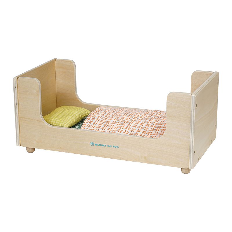 Manhattan Toy Night Night Wooden Play Sleigh Bed, Multicolor
