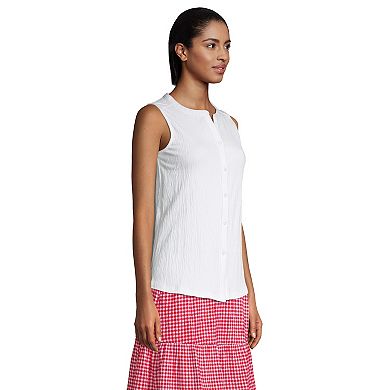  Petite Lands' End Crinkle Sleeveless Shirt