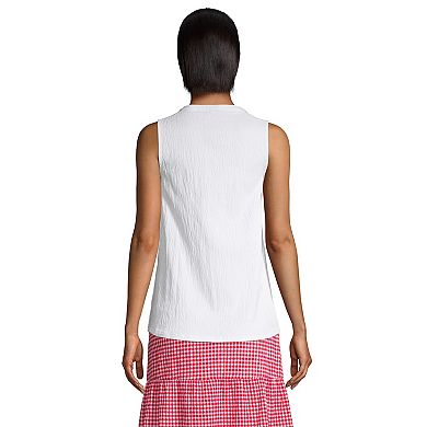 Petite Lands' End Crinkle Sleeveless Shirt