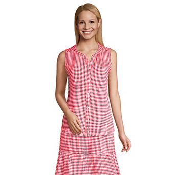 Petite Lands' End Crinkle Sleeveless Shirt