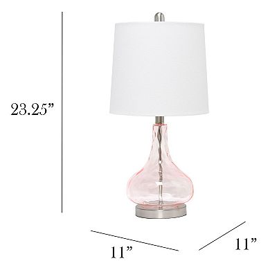 Elegant Designs Clear Glass Table Lamp - Rose Quartz
