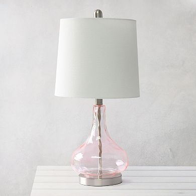 Elegant Designs Clear Glass Table Lamp - Rose Quartz