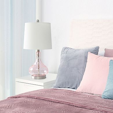 Elegant Designs Clear Glass Table Lamp - Rose Quartz