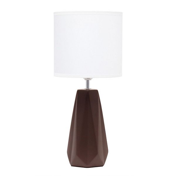Ceramic Prism Table Lamp Brown - Simple Designs