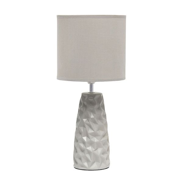 Simple Designs Sculpted Ceramic Table Lamp -  Gray