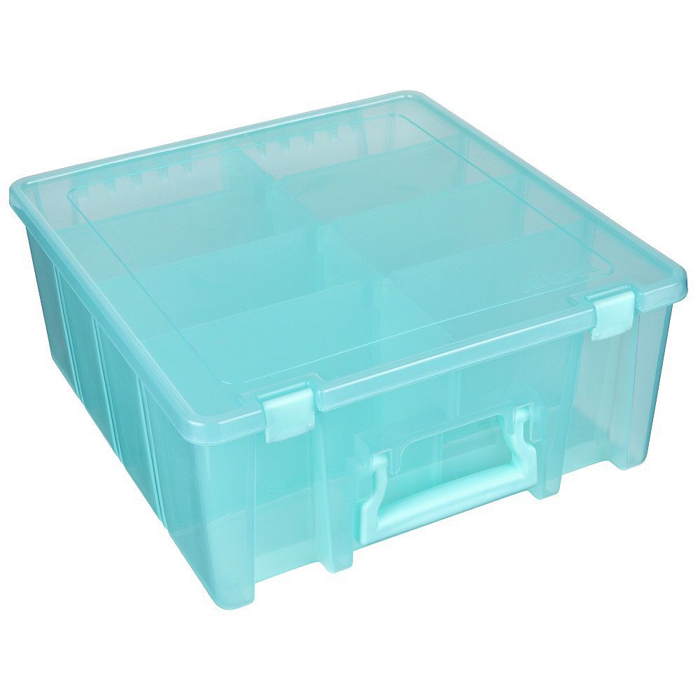 ArtBin 6990AA Super Satchel Double Deep Portable Art & Craft Organizer met handvat, kunststof opbergdoos, Aqua Mist, polypropyleen : ArtBin