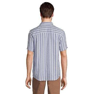 Men's Lands' End Linen Popover Button-Down Shirt