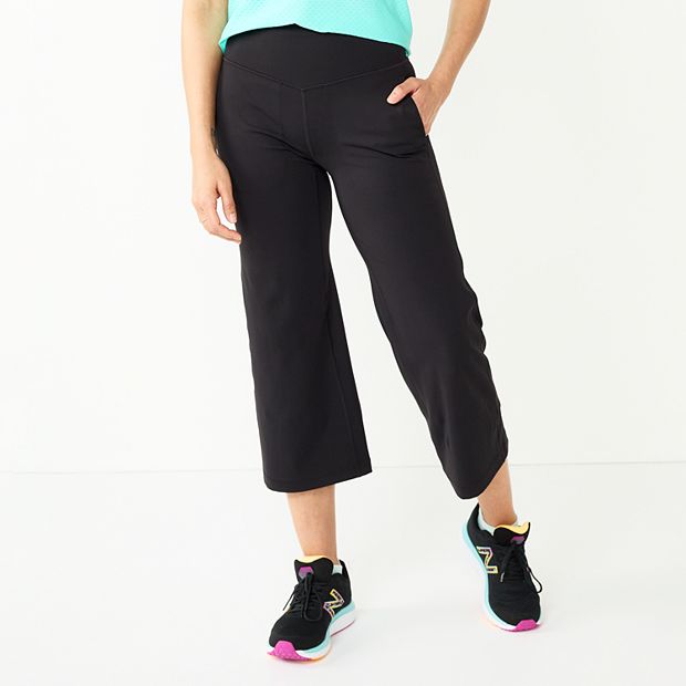 Tek Gear Pants Womens Size Large Ultra Stretch Crop Wide Leg Pull