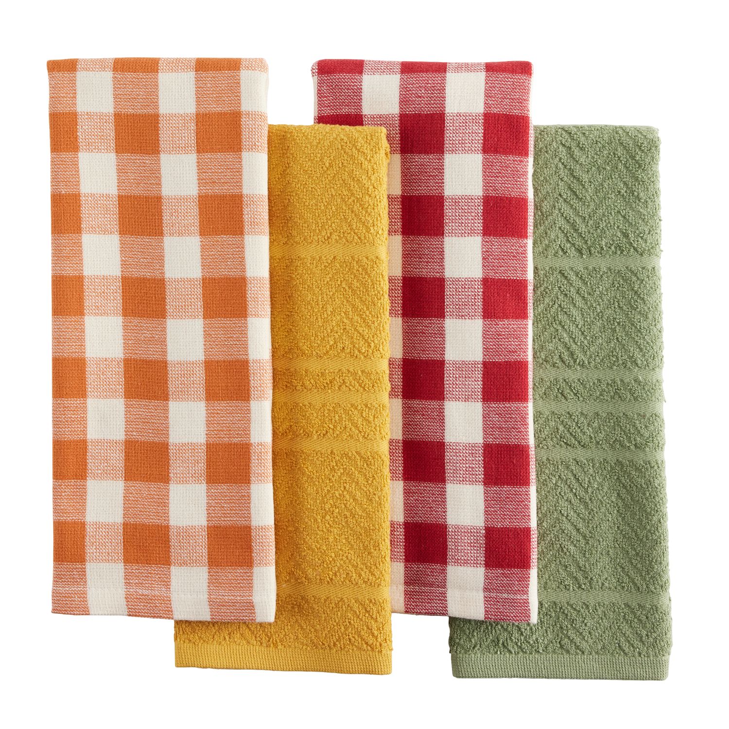 Celebrate Together Fall Autumn Gingham Kitchen Towel 4 Pk   5673084