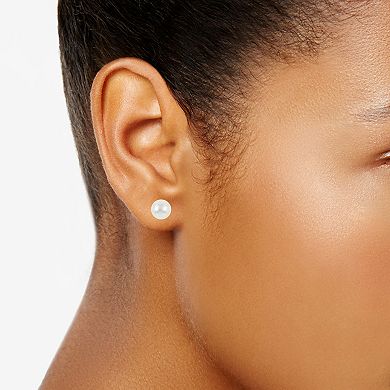 PearLustre by Imperial Sterling Silver Freshwater Cultured Pearl & Crystal Earring Trio Set