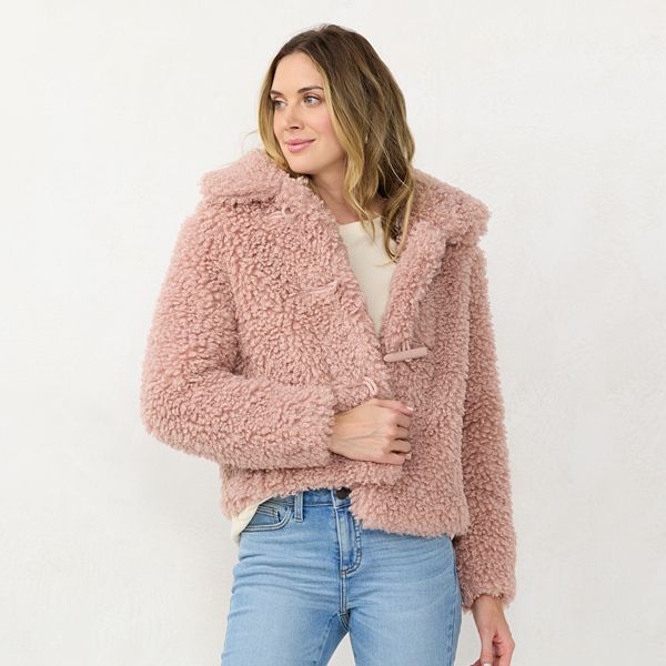 Women s LC Lauren Conrad Cropped Faux Fur Jacket