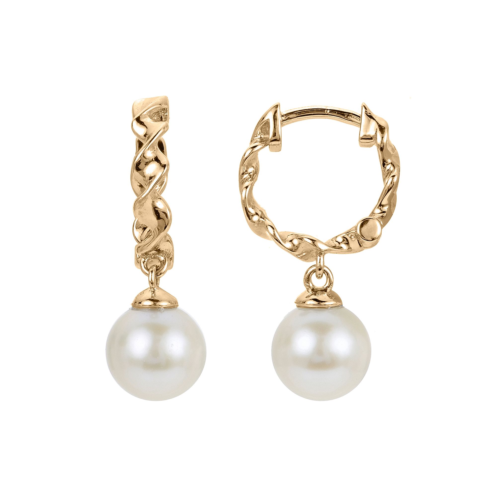 PearLustre by Imperial 14k Gold Over Silver Freshwater Cultured Pearl Huggi