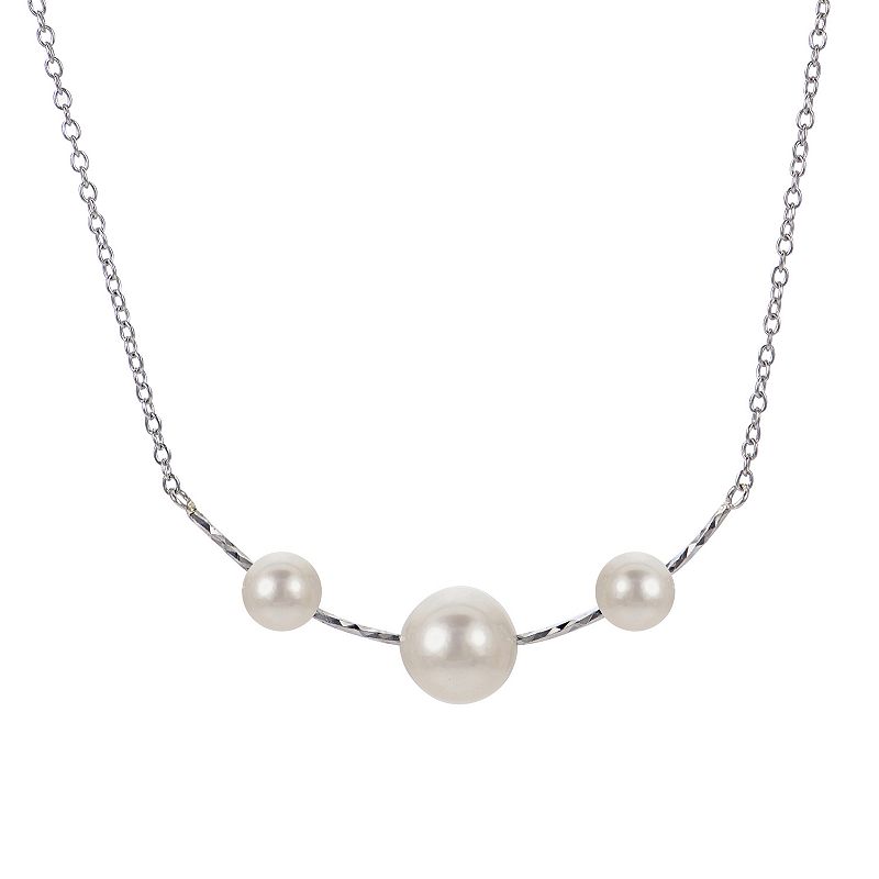 PearLustre by Imperial Sterling Silver Freshwater Cultured Pearl 3-Stone N