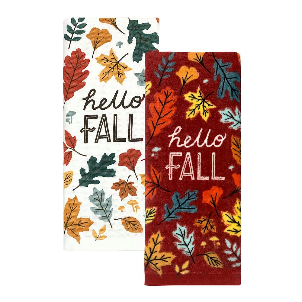 Celebrate Together™ Fall Hello Fall Leaves Kitchen Towel 2-pk.
