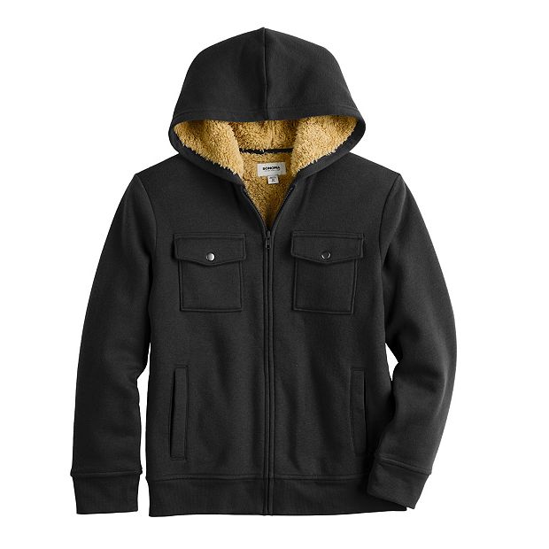 Boys 8-20 Sonoma Goods For Life® Zipper Sherpa Fleece Hoodie