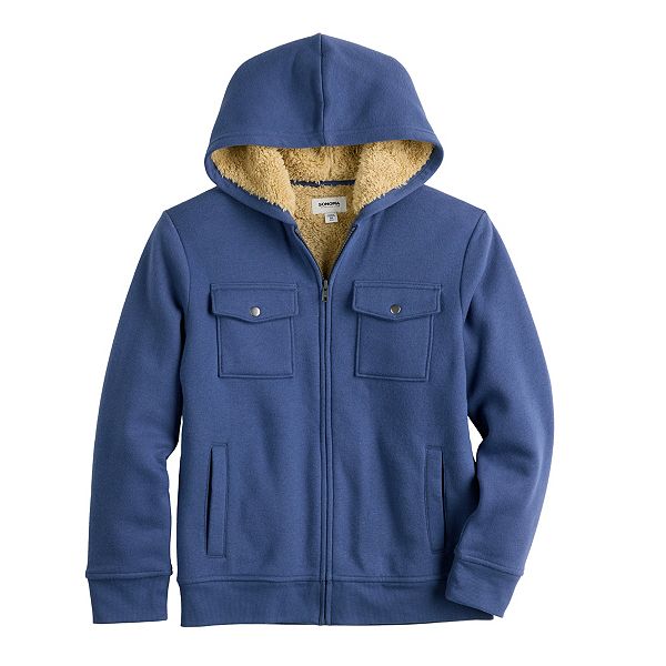 Boys 820 Sonoma Goods For Life® Zipper Sherpa Fleece Hoodie Jacket in