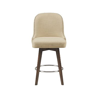 Madison Park Heyes Upholstered Counter Stool with 360 Degree Swivel Seat