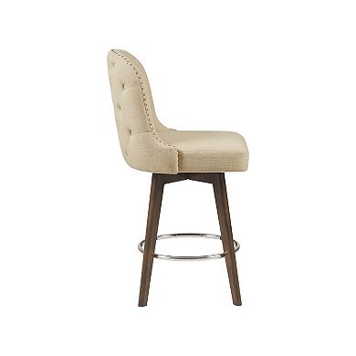 Madison Park Heyes Upholstered Counter Stool with 360 Degree Swivel Seat