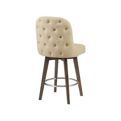 Madison Park Heyes Upholstered Counter Stool with 360 Degree Swivel Seat