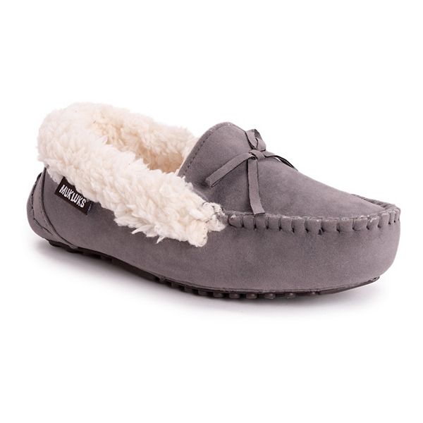 MUK LUKS Jaylah Women's Moccasin Slippers - Light Gray (6)