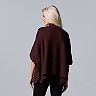 Women's Simply Vera Vera Wang Cable-Knit Mockneck Poncho Sweater
