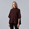 Women's Simply Vera Vera Wang Cable-Knit Mockneck Poncho Sweater