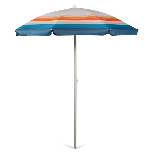 blue and orange patio umbrella 5.5 Ft. Portable Beach Umbrella
