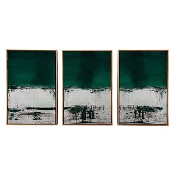 Gallery 57 Green Abstract Floating Canvas Wall Art 3 pc Set