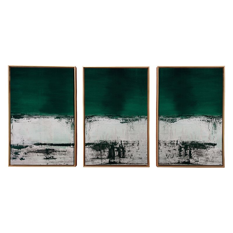 Gallery 57 Green Abstract Floating Canvas Wall Art 3-piece Set