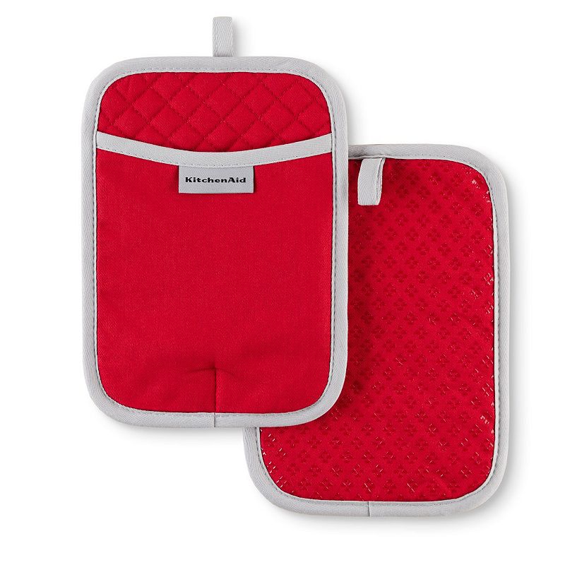 KitchenAid Asteroid Pot Holder 2-Pack Set  Passion Red  7 x10