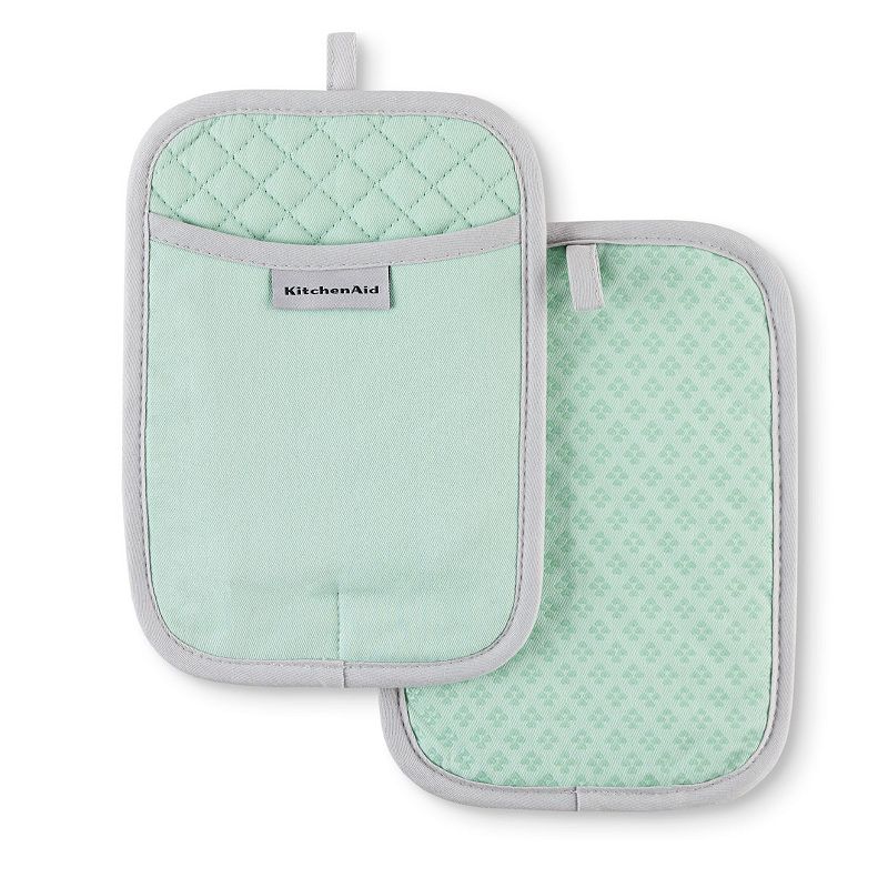 KitchenAid Asteroid Pot Holder 2-Pack Set  Pistachio  7  x 10