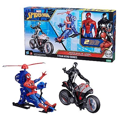 Marvel Spider-Man 2-Pack Titan Hero Figures And Vehicles Playset by Hasbro