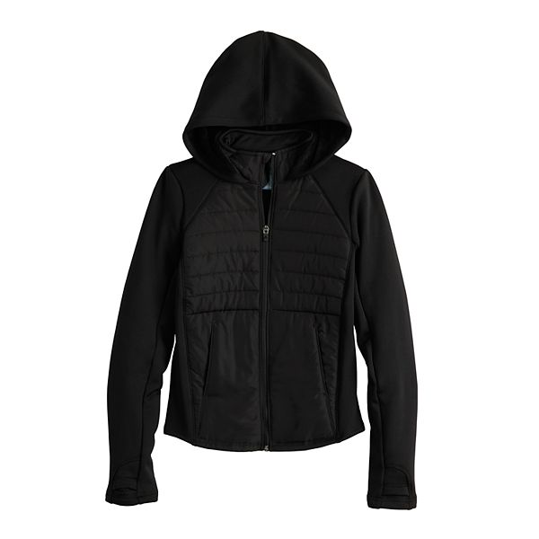 Plus Size Tek Gear® Hooded Mixed-Media Jacket