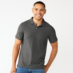 Hanes Men's X-Temp Performance Pique Polo Short Sleeve Shirt - Black L