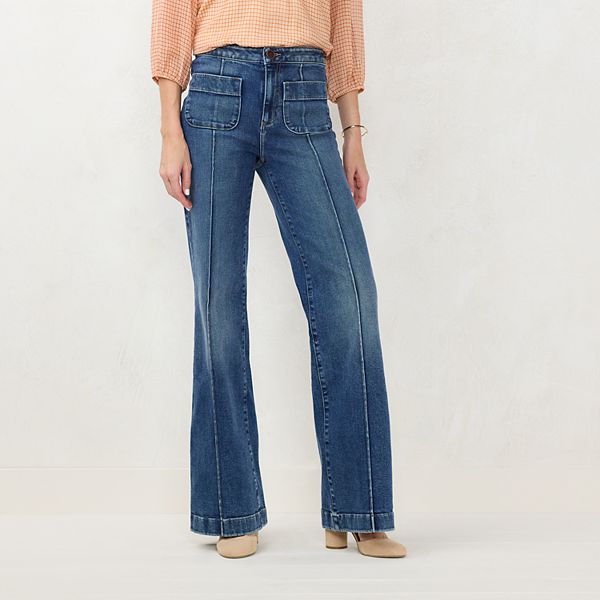 Lauren Conrad Jeans Womens 16 Flare Leg Blue Denim Pants